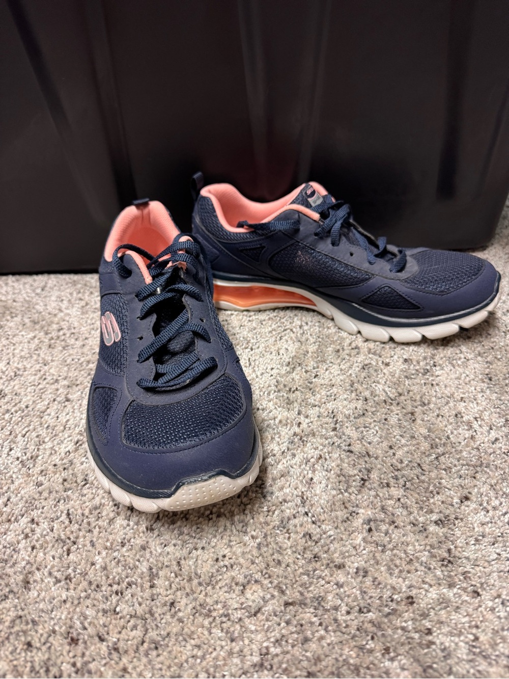 SKECHERS Skech-Air Memory Foam Cushioned Mesh Navy Pink Women Sneakers size 8